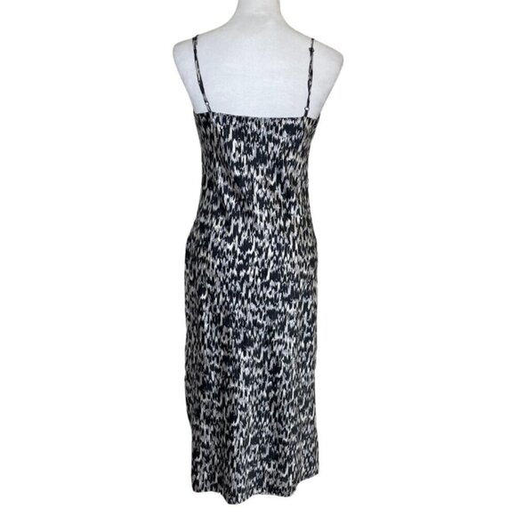 Express Women's Abstract Print Faux Satin Cowl Neck Midi Slip Dress Size Small - Picture 3 of 6